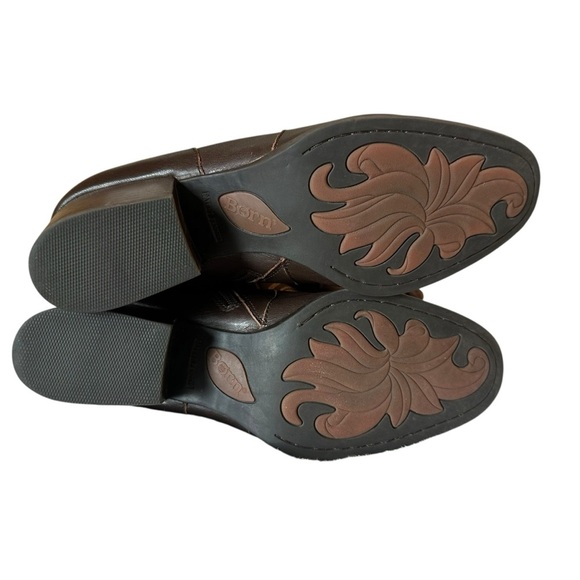 Born brown zip side leather loafer size 10M - Picture 5 of 7